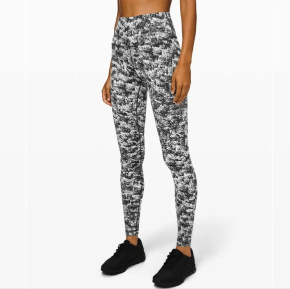 Lululemon Wunder Under High-RiseTight 28" *Luxtreme -Misted Jacquard Black White - Picture 1 of 10